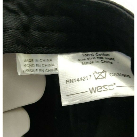 WeSC Mens Hat Black One Size Baseball Graphic Cap - Picture 10 of 10